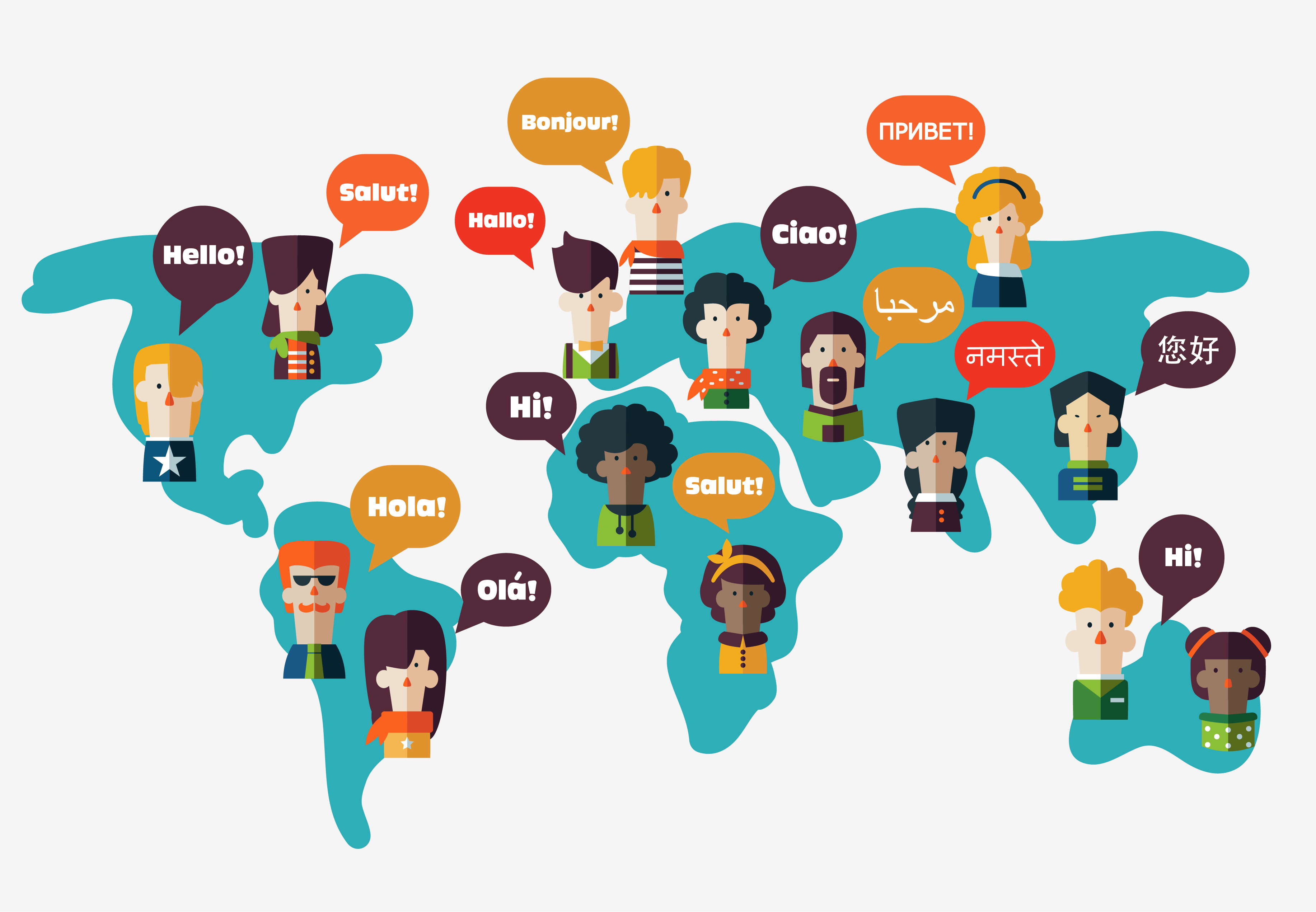 Verschiedene Sprachen bei internationalen Projekten